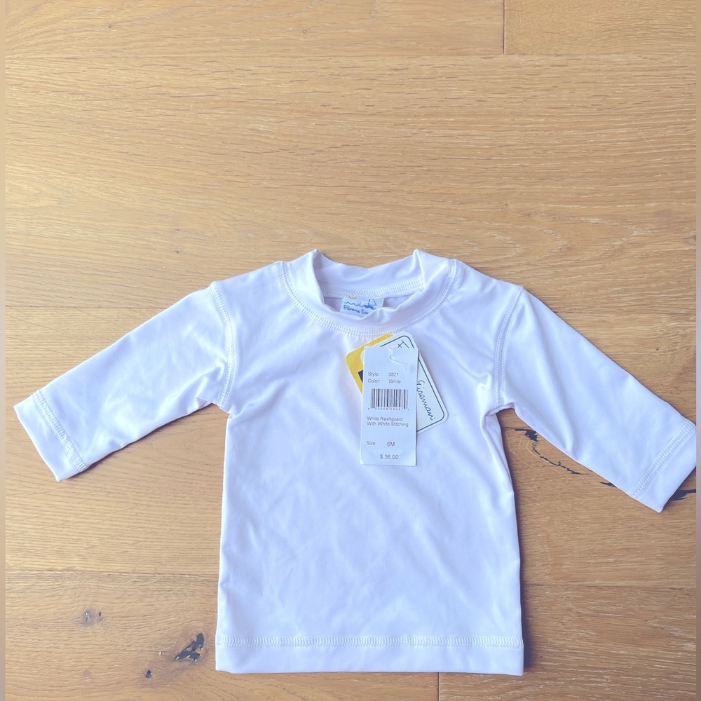 NWT - FLORENCE EISEMAN - White Long Sleeve Rashguard with UPF 50+ - 6m